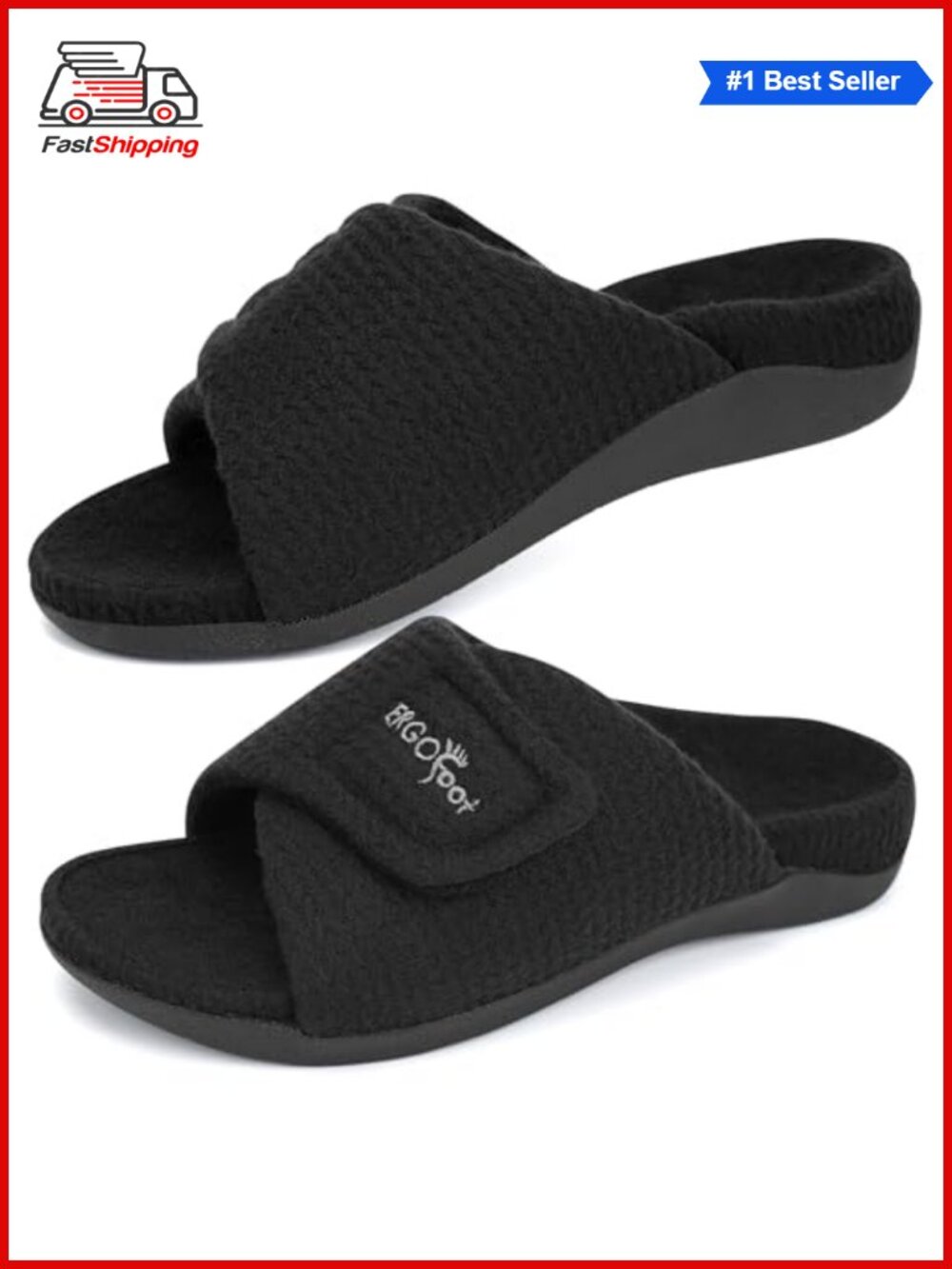 Orthopedic Arch Support Slippers Adjustable Strap Non-Slip Open Toe Women